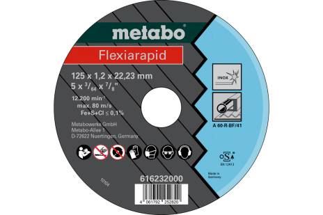 METABO Doorslijpschijf Flexiarapid 125x1,2x22,23 mm RVS, TF 41 616232000