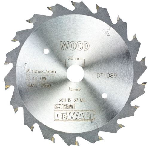 DeWALT invalzaagblad, 165 x 20 mm, 18 tanden DT1089