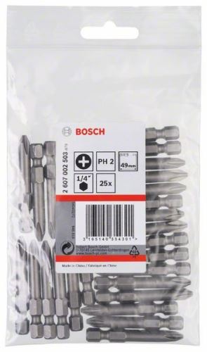 BOSCH Schroevendraaierbit extra hard Extra-Hart PH 2, 49 mm (25 stuks) 2607002503