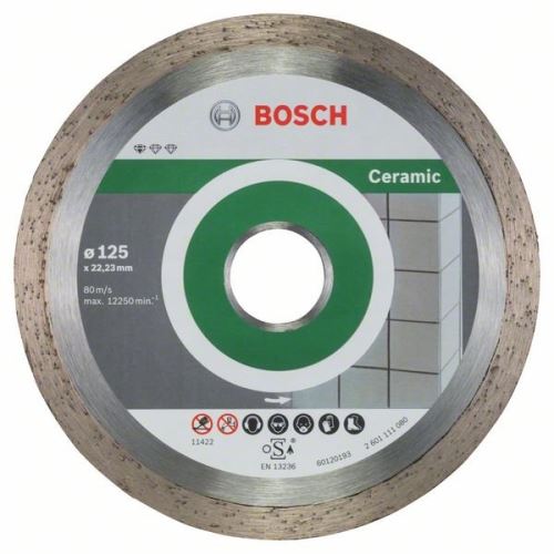 BOSCH Diamantdoorslijpschijf Standaard voor Keramiek 125 x 22,23 x 1,6 x 7 mm (10 stuks) 2608603232