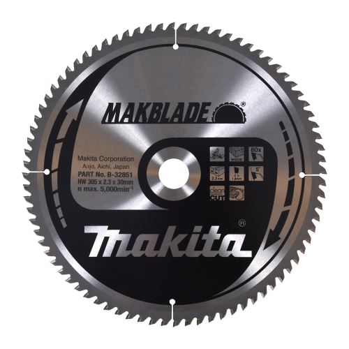 MAKITA houtzaagblad MAKBLADE 305x2,3x30 mm 80 tanden B-32851