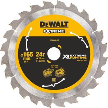 DeWALT Zaagblad (ideaal voor FLEXVOLT zagen), 165 x 20 mm, 24 tanden DT99560