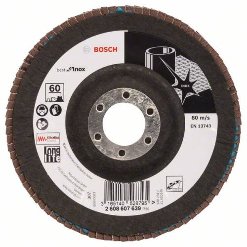 BOSCH Lamellenslijpschijf X581, Best for Inox 125 mm, 22,23 mm, 60 2608607639