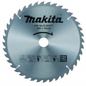 MAKITA houtzaagblad TCT 260x2,6x30 mm 40 tanden D-65377