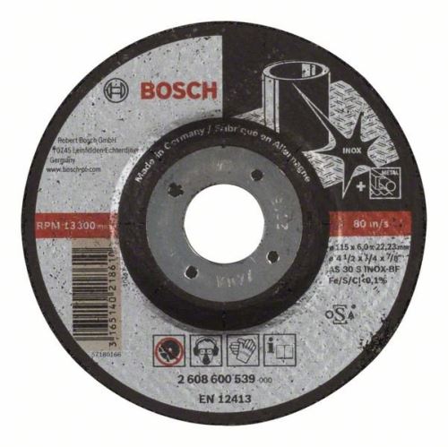 BOSCH Geprofileerde afbraamschijf Expert voor Inox AS 30 S INOX BF, 115 mm, 6,0 mm 2608600539