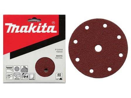 MAKITA schuurpapier Klittenband 150 mm 9 gaten K100, 50 stuks P-32605