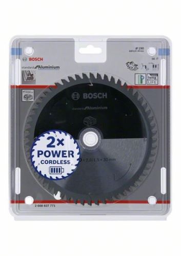 BOSCH Zaagblad voor accuzagen; Standaard voor aluminium 190x30x2/1,5x56T 2608837771