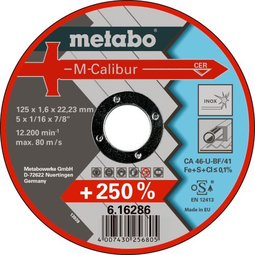 METABO Slijpschijf M-CALIBUR 115 x 1,6 x 22,23 INOX, TF 41 616285000