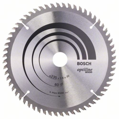 BOSCH Zaagblad Optiline Hout 235 x 30/25 x 2,8 mm, 60 2608641192