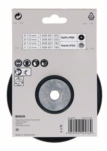 BOSCH Vloerplaat 125 mm; Moeilijk; moer M14 2608601784