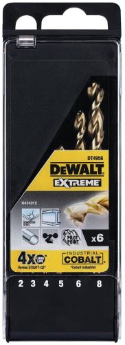 DeWALT Metaalborenset HSS-E COBALT in kunststof box / 2, 3, 4, 5, 6, 8 mm / (6 stuks) DT4956