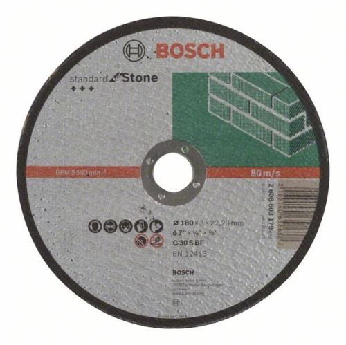 BOSCH Steendoorslijpschijf Standaard, 180x3 recht 2608603179