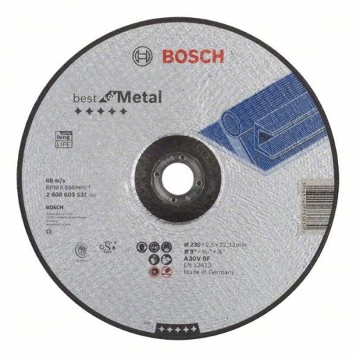 BOSCH Geprofileerde doorslijpschijf Best for Metal A 30 V BF, 230 mm, 2,5 mm 2608603531