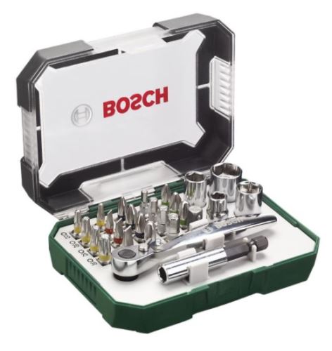 BOSCH 26-delige schroevendraaierminiset met ratel 2607017322