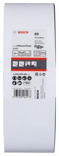 BOSCH 10-delige schuurbandenset X440 75 x 533 mm, 60 2608606081