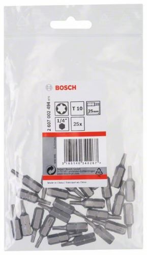 BOSCH Schroevendraaierbit extra hard Extra-Hart T10, 25 mm (25 stuks) 2607002494