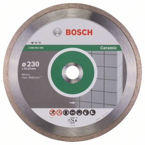 BOSCH Diamantdoorslijpschijf Standaard voor Keramiek 230 x 22,23 x 1,6 x 7 mm 2608602205