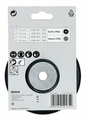 BOSCH Vloerplaat 115 mm; Moeilijk; moer M14 2608601783