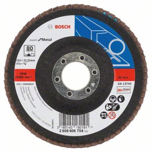 BOSCH Lamellenslijpschijf X551, Expert for Metal D = 115 mm; G = 120, gebroken 2608607346