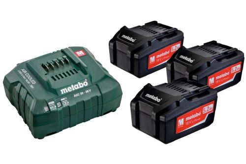 METABO Basisset (lader + accu's) 18V / 3 x 5,2 Ah + ASC 30-36 685048000