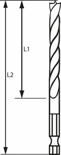 BOSCH Spiraalboor voor hout met zeskantschacht 1/4" 6 x 63 x 106 mm 2608595522