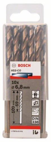 BOSCH Boren voor metaal HSS-Co, DIN 338 6,8 x 69 x 109 mm (10 stuks) 2608585891