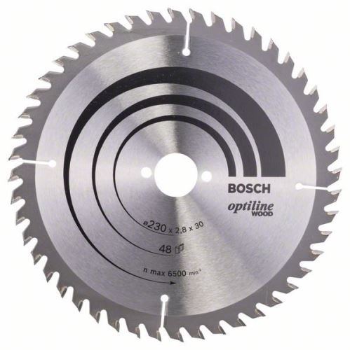 BOSCH Zaagblad Optiline Hout 230 x 30 x 2,8 mm, 48 2608640629