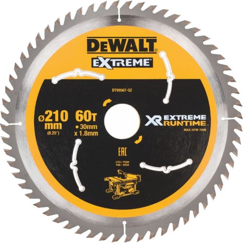 DeWALT Zaagblad (ideaal voor FLEXVOLT zagen), 210 x 30 mm, 60 tanden DT99567