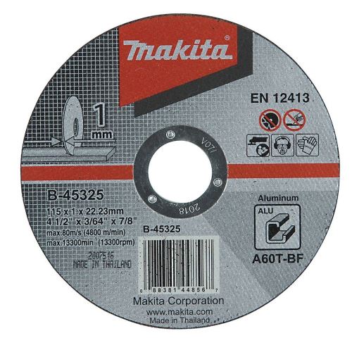 MAKITA aluminium doorslijpschijf 115x1x22 mm B-45325