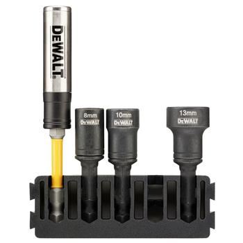 DeWALT Set (5 stuks) bithouders + reinigbare spankoppen 8, 10, 13 mm DT70827