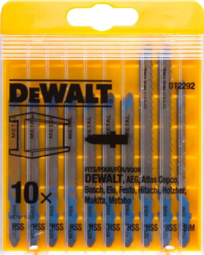 DeWALT Zaagbladenset voor metaal / T118A, T118C, T118EOF, T118B, T127D / (10 stuks) DT2292