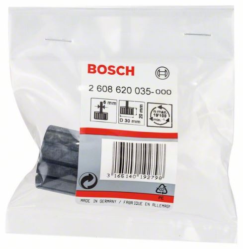 BOSCH Spanschachten voor slijpringen; 19 100 max/min, 6/30/20 mm 2608620035