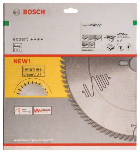 BOSCH Zaagblad Expert voor Hout 250 x 30 x 3,2 mm, 60 2608642506