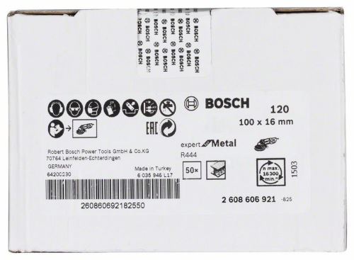 BOSCH Vezelslijpschijf; 100 x 16 mm, K120 2608606921